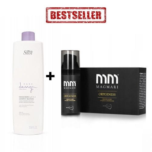 Shot maska do blond włosów odżywcza i nawilżająca simply blond design care 1000ml Gratis MAGMARI ekskluzywny keratynowy eliksir olejek serum do włosów 50ml.jpg