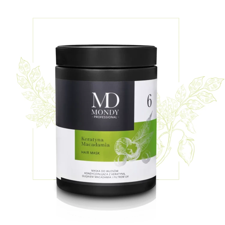 MD Mondy Professional maska kondycjonująca z keratyną KERATYNA MACADAMIA 1000ml (Maska Keratyna Macadamia Mondy).webp