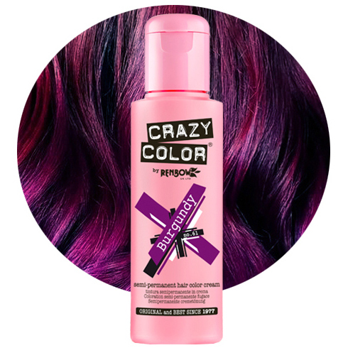 CRAZY COLOR Burgundy profesjonalny czerwono fioletowy toner do włosów.png