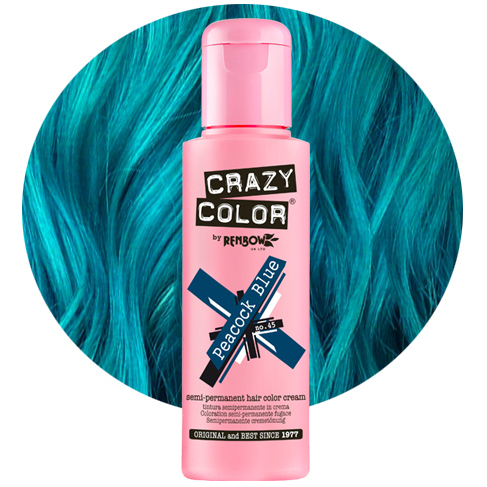 CRAZY COLOR Peacock Blue profesjonalny niebiesko zielony toner do włosów.png