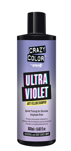 CRAZY COLOR Anti Yellow fioletowy szampon do włosów blond 250ml.png