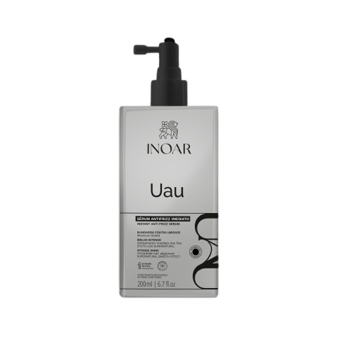 Inoar UAU Serum Wygładzające 200 ml w hurtowni Klara Beauty. Dzięki innowacyjnej technologii termoaktywnych lekkich polimerów, serum w mgnieniu oka stworzy na Twoich włosach  piękną, błyszczącą taflę.