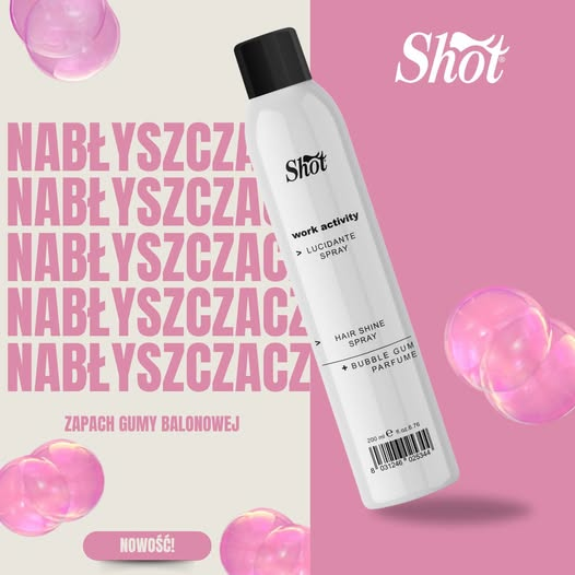 Shot Work activity Lucidante Spray_nabłyszczacz do włosów o zapachu gumy balonowej.png