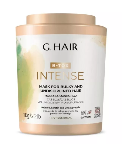 INOAR G.Hair Intens B-Tox Maska zmniejszająca puszenie się włosów 1kg w hurtowni Klara Beauty. Odkryj profesjonalną pielęgnację z intensywnym botoksem do włosów.