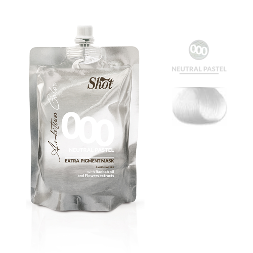 Shot Ambition Color maska extra pigment Natural Pastel 000 - maska koloryzująca neutralna 200ml w hurtowni Klara Beauty. Maskę można stosować jako półtrwałą koloryzację lub do tonowania i niwelowania niechcianych refleksów.